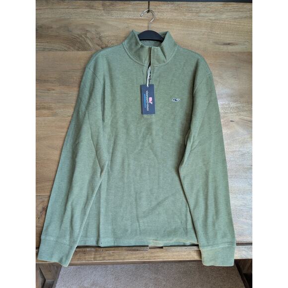 Vineyard Vines Other - Vineyard Vines Sweater Mens S Green Long Sleeve Saltwater 1/4 Zip 1K003600 NWT
